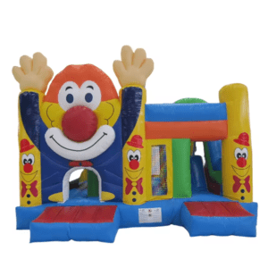 Château Gonflable Commercial Personnalisé pour Enfants avec Toboggan - Thème Clown